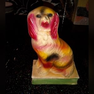 Vintage chalk figurine little doggy